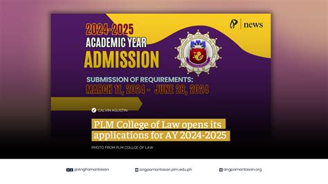 PLM College of Law opens its applications for AY 2024.